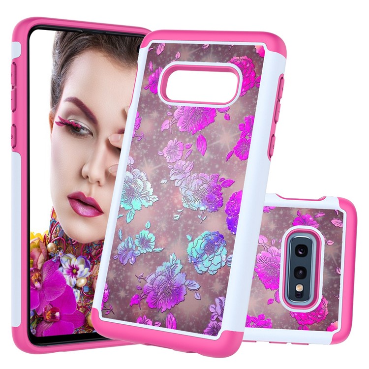 Pattern Printing TPU + PC Detachable 2-in-1 Hybrid Case for Samsung Galaxy S10e - Flowers-1