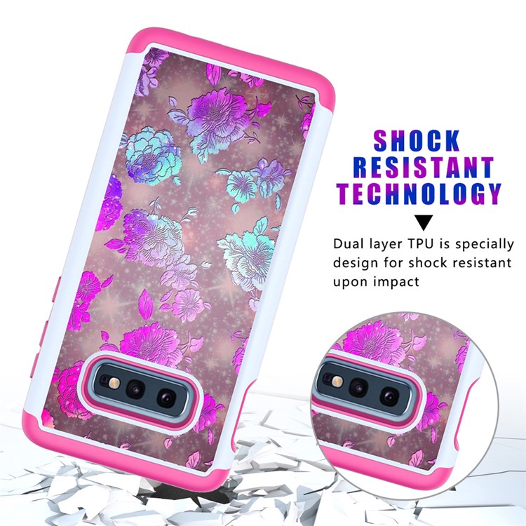 Pattern Printing TPU + PC Detachable 2-in-1 Hybrid Case for Samsung Galaxy S10e - Flowers-10