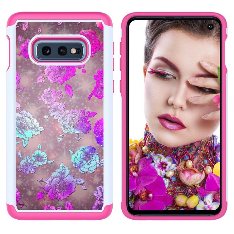 Pattern Printing TPU + PC Detachable 2-in-1 Hybrid Case for Samsung Galaxy S10e - Flowers-4