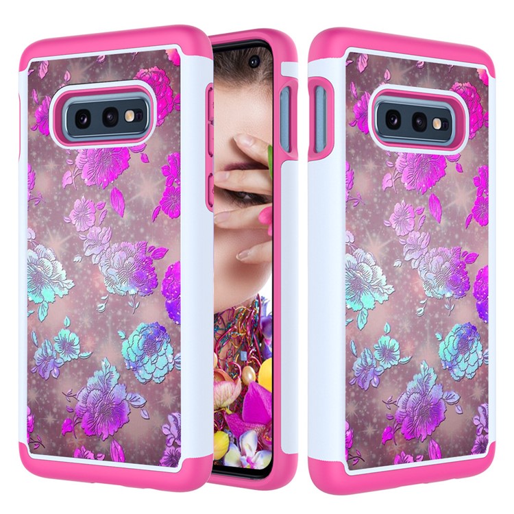 Pattern Printing TPU + PC Detachable 2-in-1 Hybrid Case for Samsung Galaxy S10e - Flowers-8