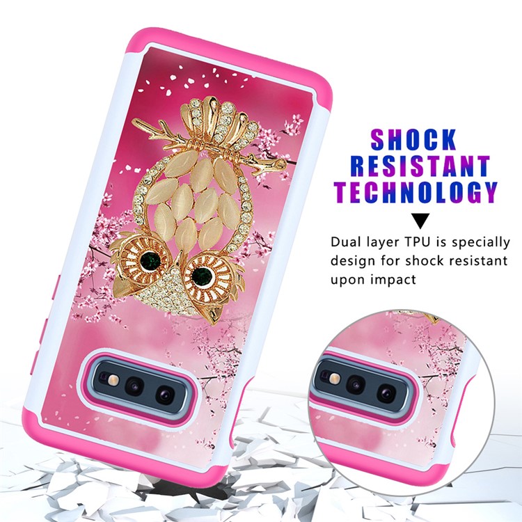 Pattern Printing TPU + PC Detachable 2-in-1 Hybrid Case for Samsung Galaxy S10e - Owl-10