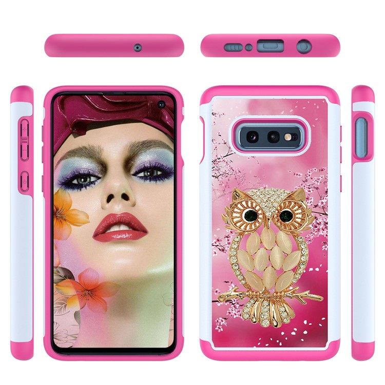 Pattern Printing TPU + PC Detachable 2-in-1 Hybrid Case for Samsung Galaxy S10e - Owl-2