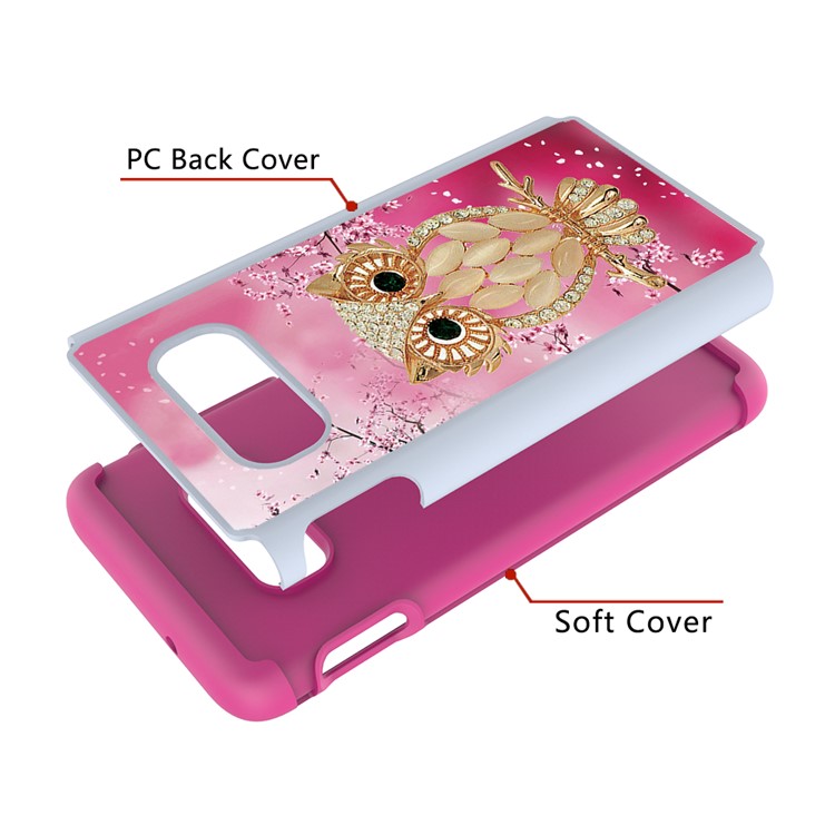 Pattern Printing TPU + PC Detachable 2-in-1 Hybrid Case for Samsung Galaxy S10e - Owl-7