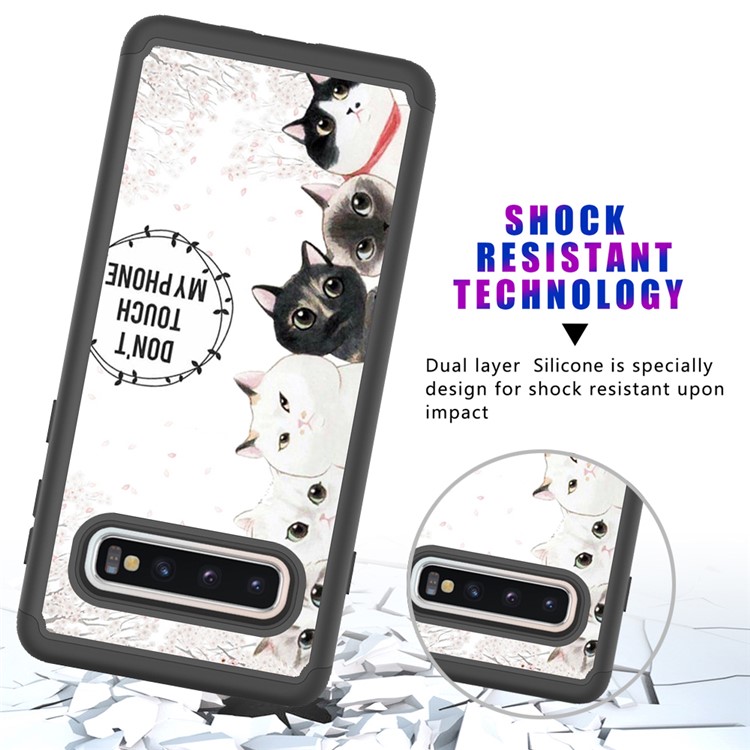 Shock-proof Pattern Printing TPU + PC Detachable 2-in-1 Hybrid Case for Samsung Galaxy Plus - Don't Touch My Phone-10