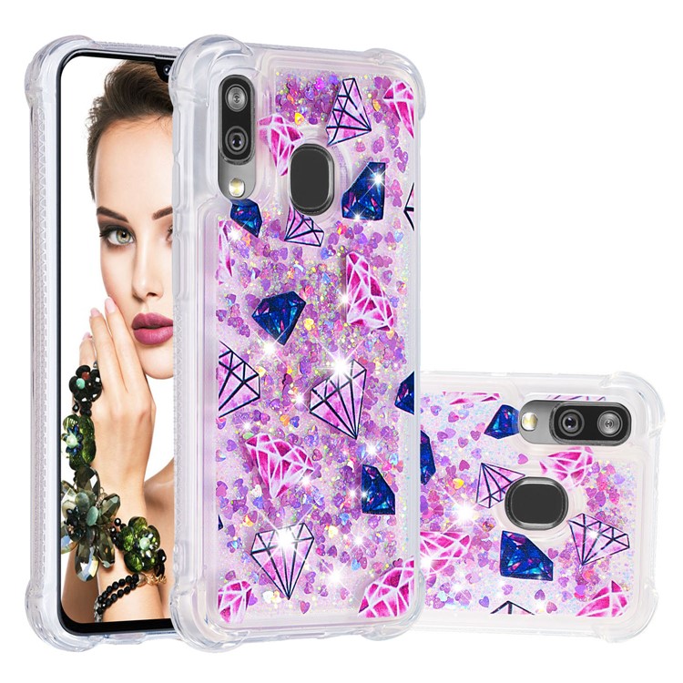 Coquille En TPU Pour Combinaison De Poudre De Paillettes Pour Samsung Galaxy A40 - Diamant-1