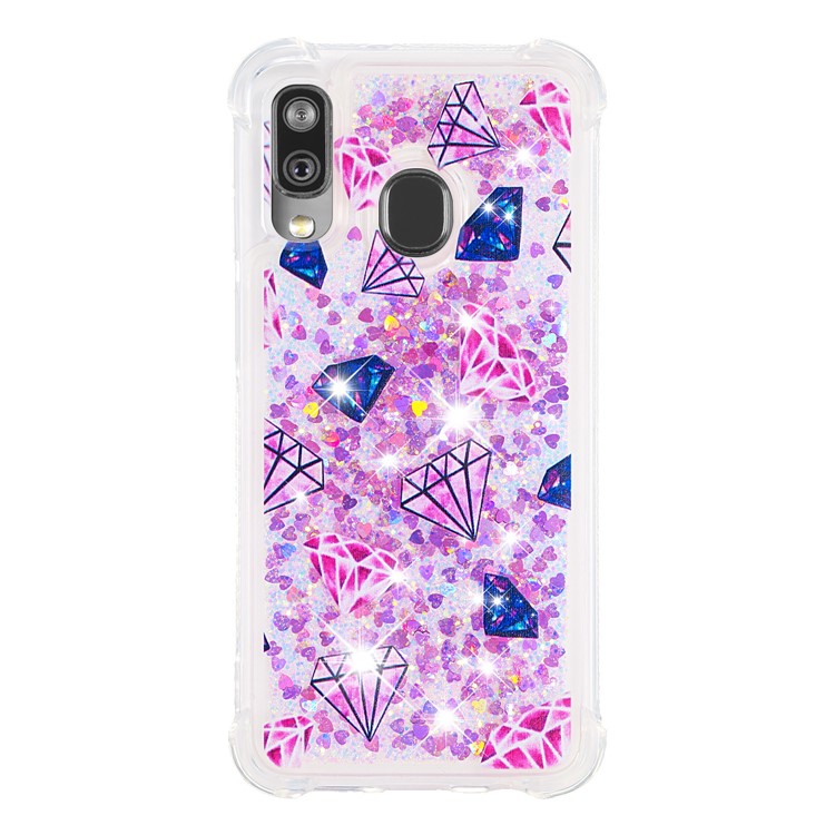 Coquille En TPU Pour Combinaison De Poudre De Paillettes Pour Samsung Galaxy A40 - Diamant-2