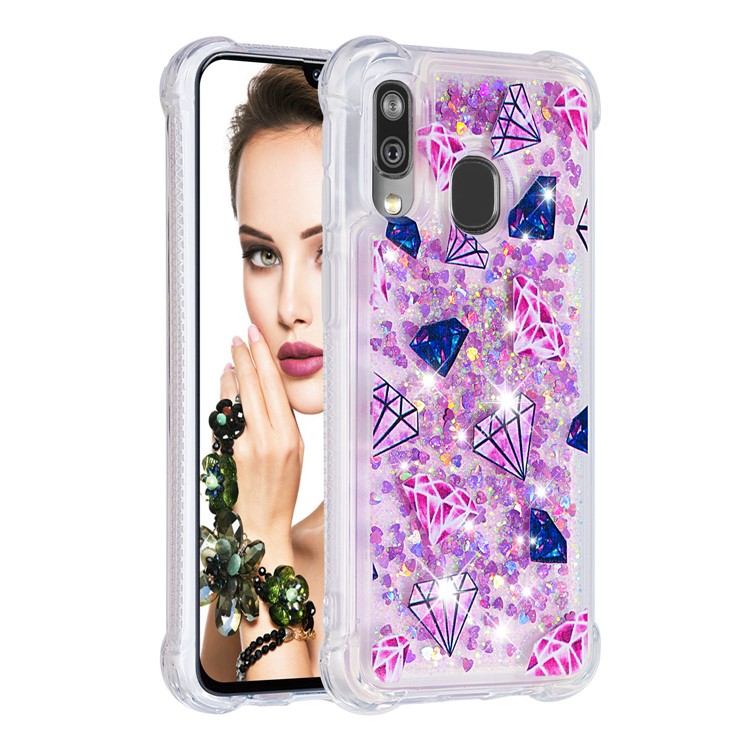 Coquille En TPU Pour Combinaison De Poudre De Paillettes Pour Samsung Galaxy A40 - Diamant-3