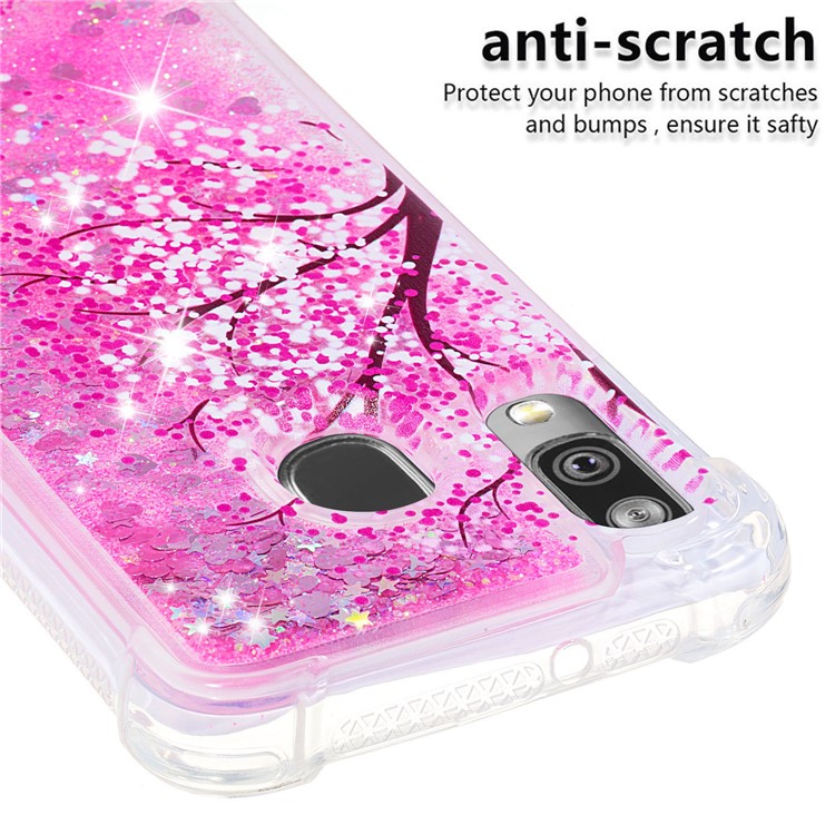 Coquille En TPU Pour Combinaison De Poudre De Paillettes Pour Samsung Galaxy A40 - Cerisier-5