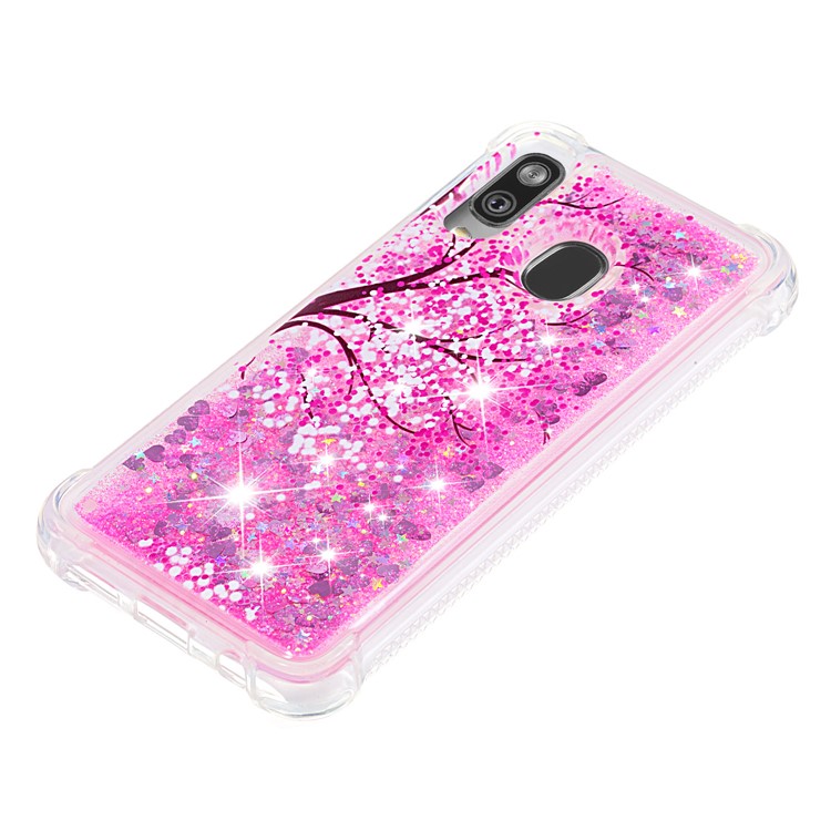 Coquille En TPU Pour Combinaison De Poudre De Paillettes Pour Samsung Galaxy A40 - Cerisier-6