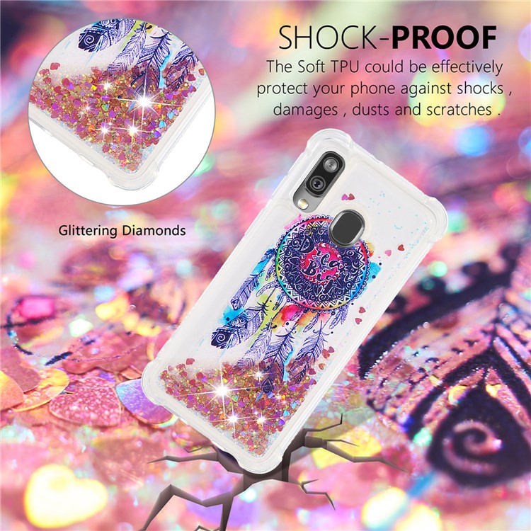 Coquille En TPU Pour Combinaison De Poudre De Paillettes Pour Samsung Galaxy A40 - Carillons Éoliens Colorés-4