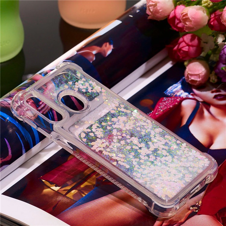 Coquille Anti-choc En TPU Pour Sables Rapides Et Brillant Pour Samsung Galaxy A40 - Coeurs D'amour Colorés-7