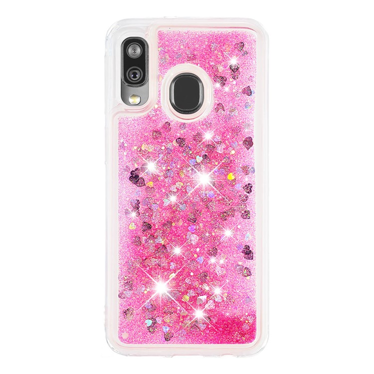 Liquid Glitter Powder Quicksand Shockproof TPU Phone Case for Samsung Galaxy A40 - Pink-2