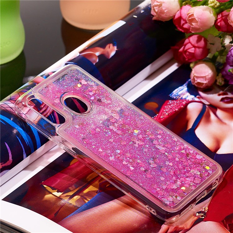 Liquid Glitter Powder Quicksand Shockproof TPU Phone Case for Samsung Galaxy A40 - Pink-7