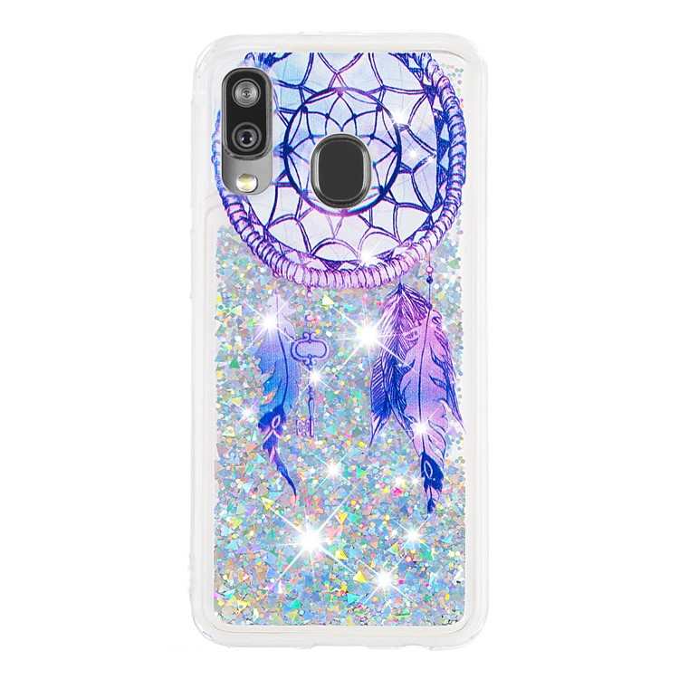 Patterned Quicksand TPU Shockproof Shell for Samsung Galaxy A40 - Colorful Dream Catcher-2