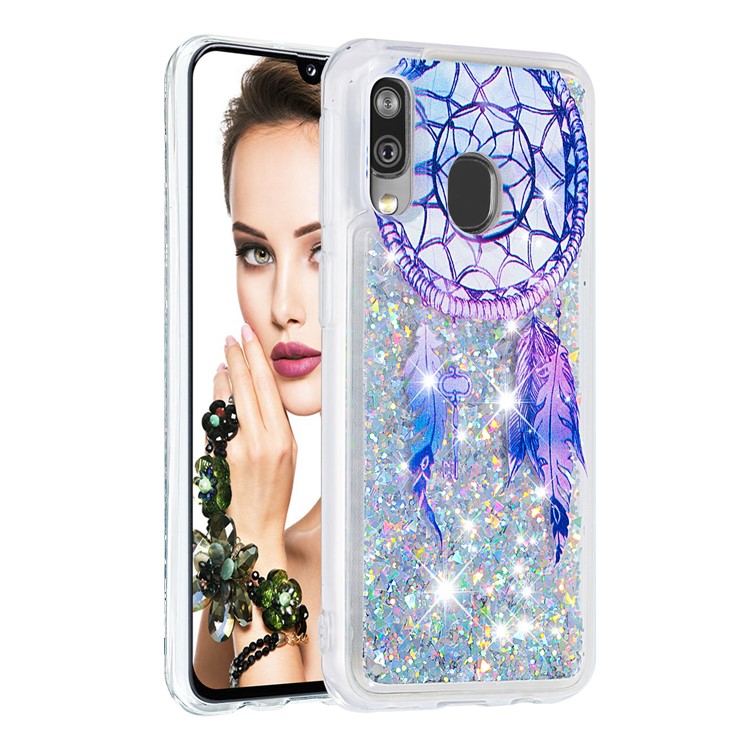 Patterned Quicksand TPU Shockproof Shell for Samsung Galaxy A40 - Colorful Dream Catcher-3