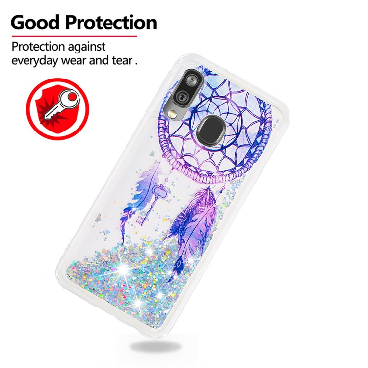 Patterned Quicksand TPU Shockproof Shell for Samsung Galaxy A40 - Colorful Dream Catcher-4