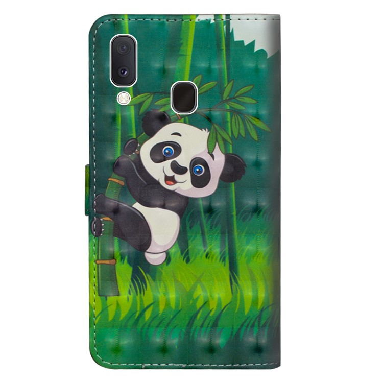 Light Spot Decor Patterned Leather Wallet Phone Cover for Samsung Galaxy A10e - Panda-3
