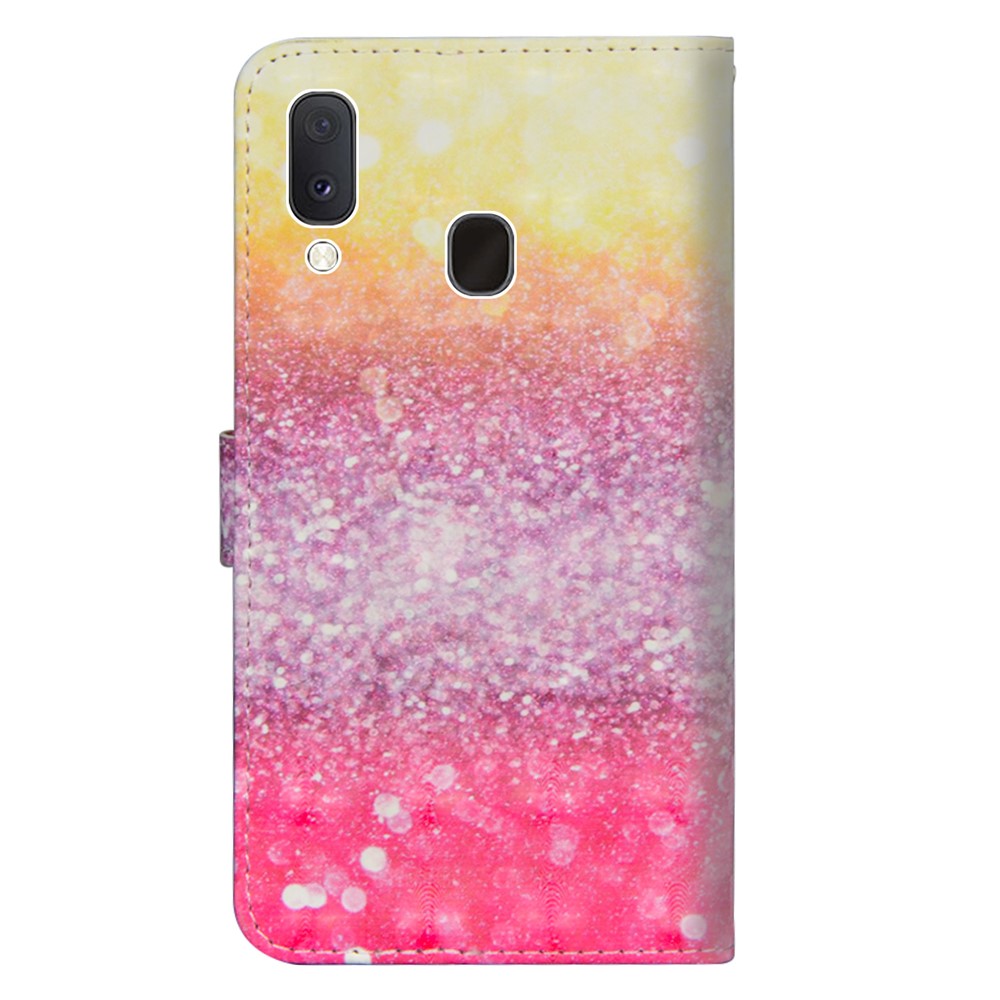 Light Spot Decor Patterned Leather Wallet Phone Cover for Samsung Galaxy A10e - Colorized Pattern-3