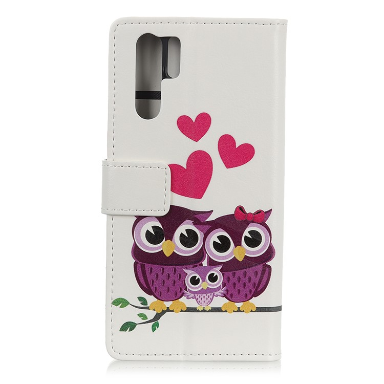 Pattern Printing Stand Leather Phone Case Cover for Samsung Galaxy Note10 Pro - Sweet Owl Family-2