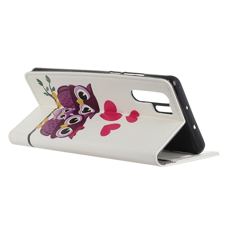 Pattern Printing Stand Leather Phone Case Cover for Samsung Galaxy Note10 Pro - Sweet Owl Family-5