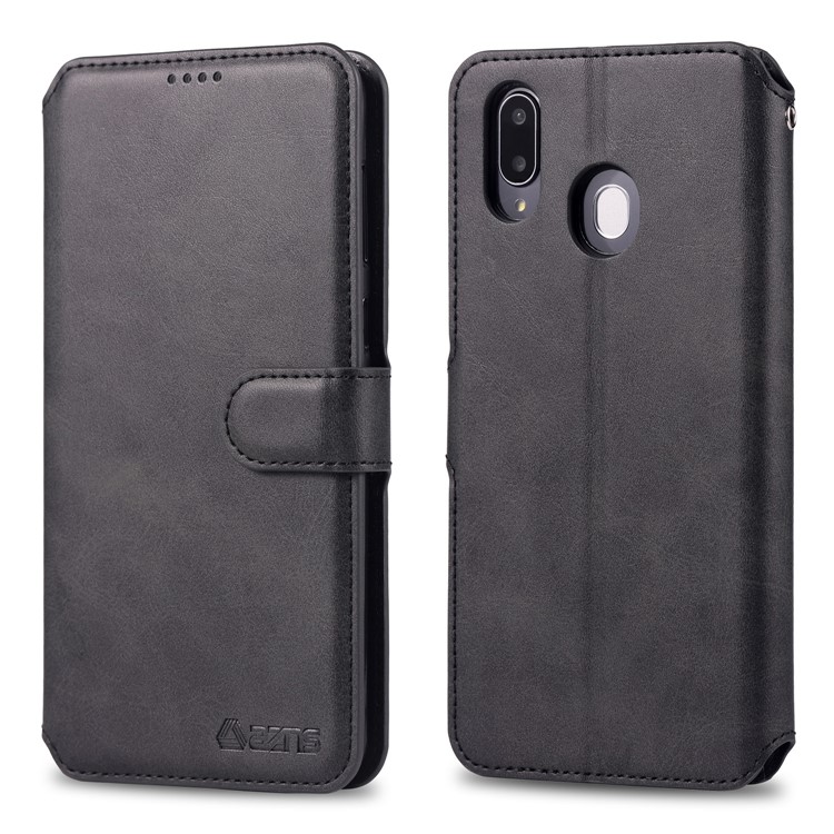 AZNS Wallet Leather Stand Case for Samsung Galaxy M20 - Black-1