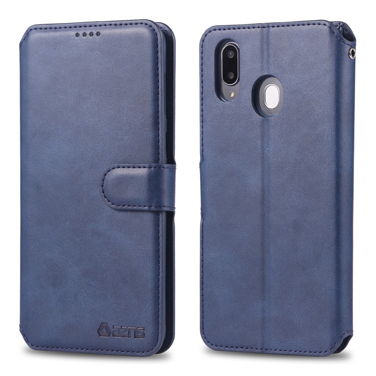 AZNS Wallet Leather Stand Case for Samsung Galaxy M20 - Blue-1