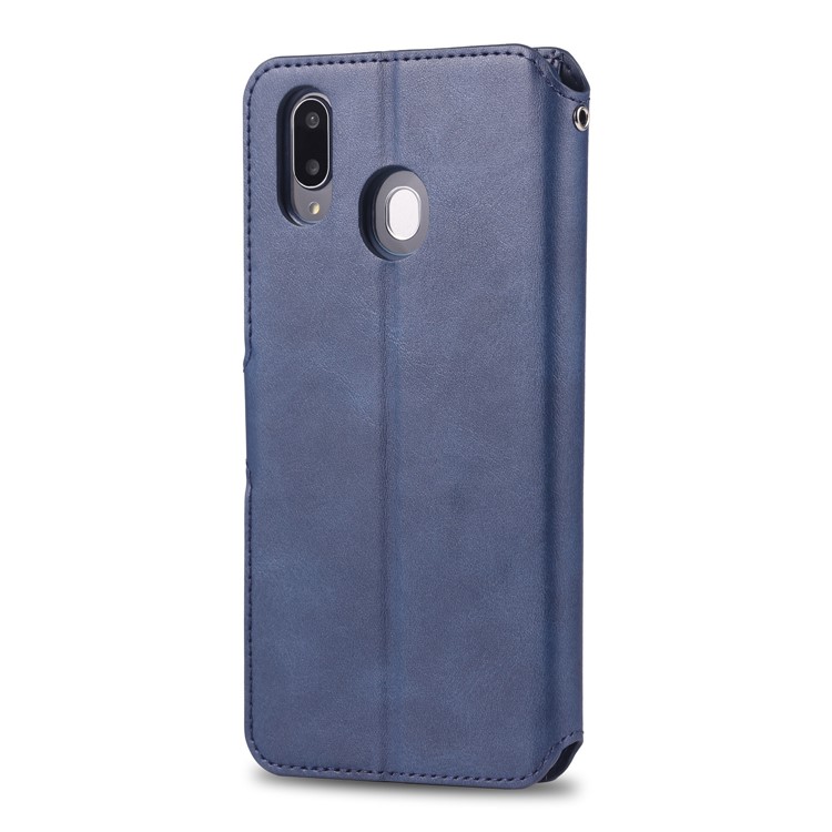 AZNS Wallet Leather Stand Case for Samsung Galaxy M20 - Blue-3