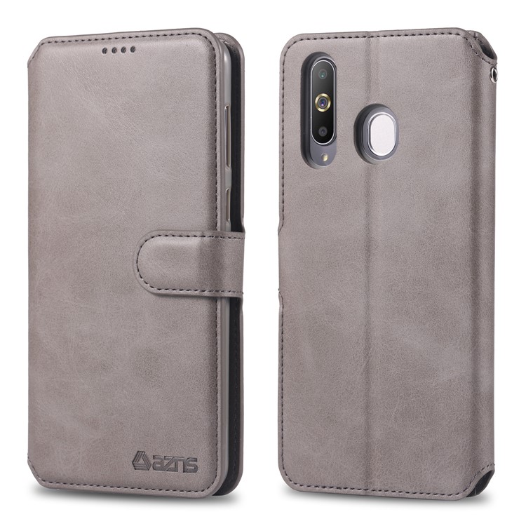 AZNS Wallet Leather Stand Case for Samsung Galaxy M30/A40s - Grey-1