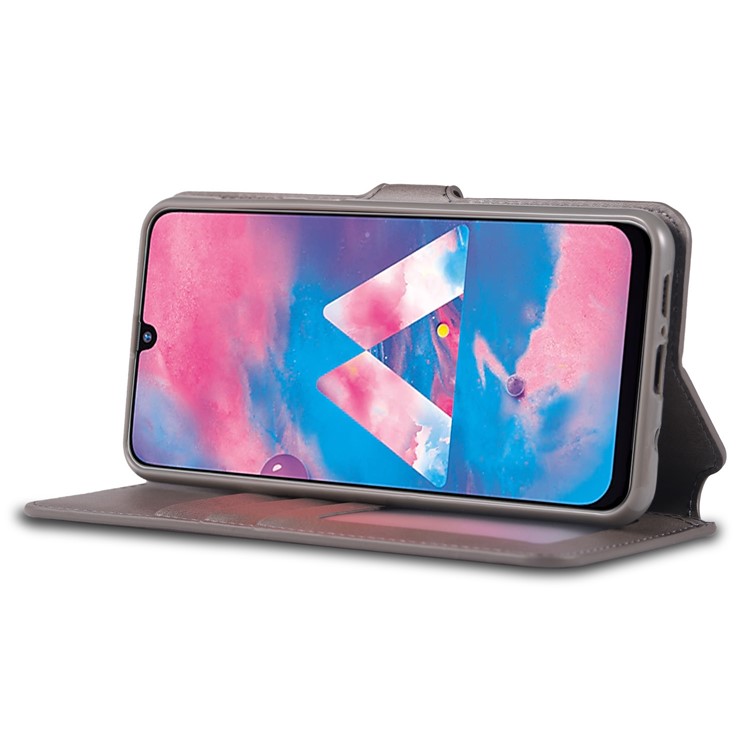 AZNS Wallet Leather Stand Case for Samsung Galaxy M30/A40s - Grey-4