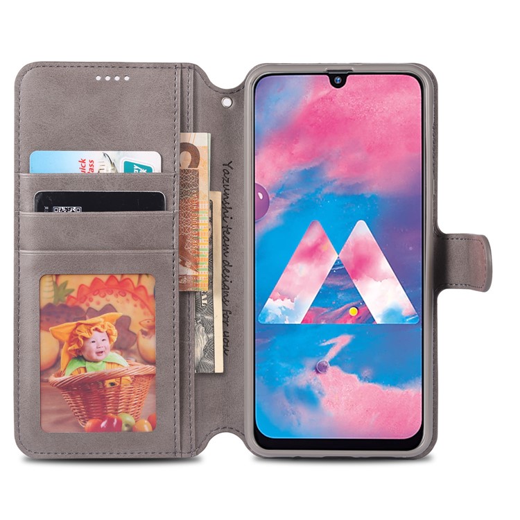 AZNS Wallet Leather Stand Case for Samsung Galaxy M30/A40s - Grey-6