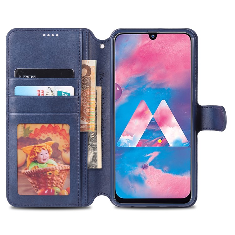 AZNS Wallet Leather Stand Case for Samsung Galaxy M30/A40s - Blue-6