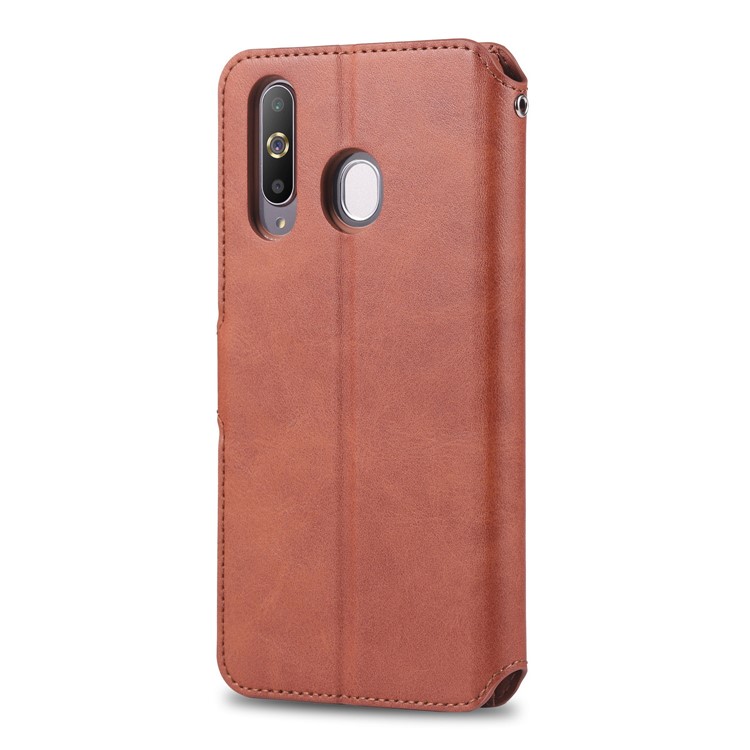 AZNS Wallet Leather Stand Case for Samsung Galaxy M30/A40s - Brown-3