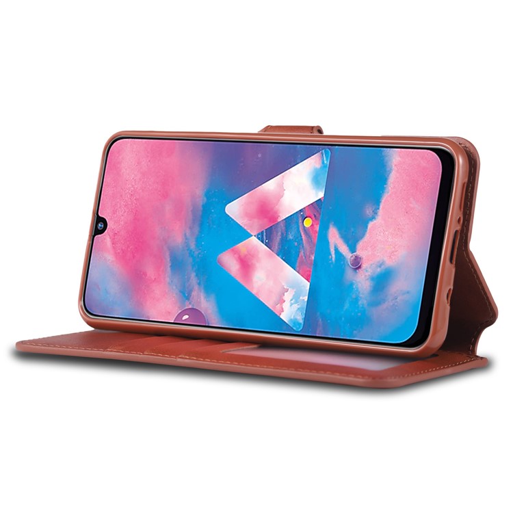 AZNS Wallet Leather Stand Case for Samsung Galaxy M30/A40s - Brown-4