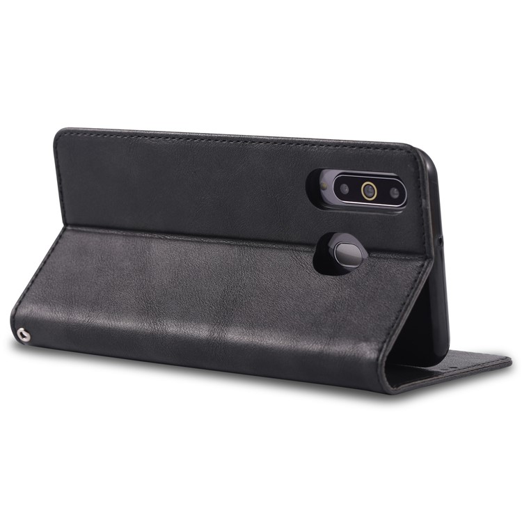 AZNS Retro Style PU Leather Card Holder Case for Samsung Galaxy M30/A40s - Black-5