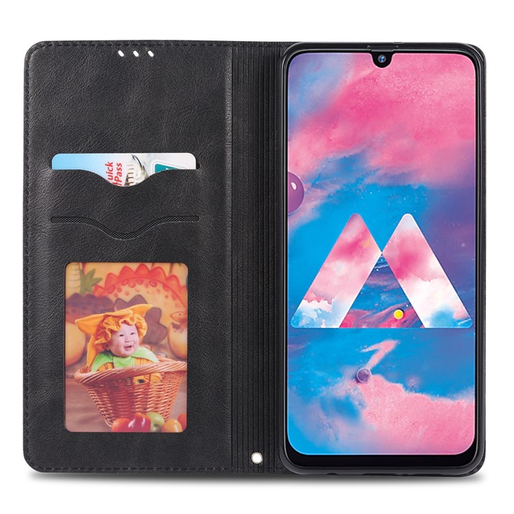 AZNS Retro Style PU Leather Card Holder Case for Samsung Galaxy M30/A40s - Black-6