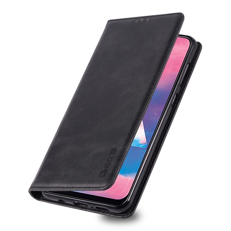 AZNS Retro Style PU Leather Card Holder Case for Samsung Galaxy M30/A40s - Black-7