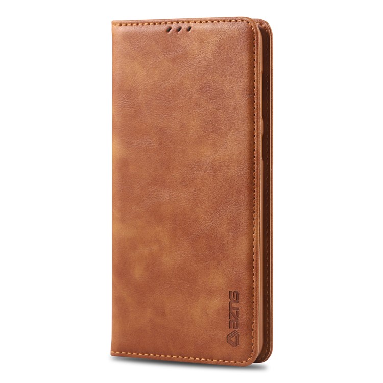AZNS Retro Style PU Leather Card Holder Case for Samsung Galaxy M30/A40s - Brown-2
