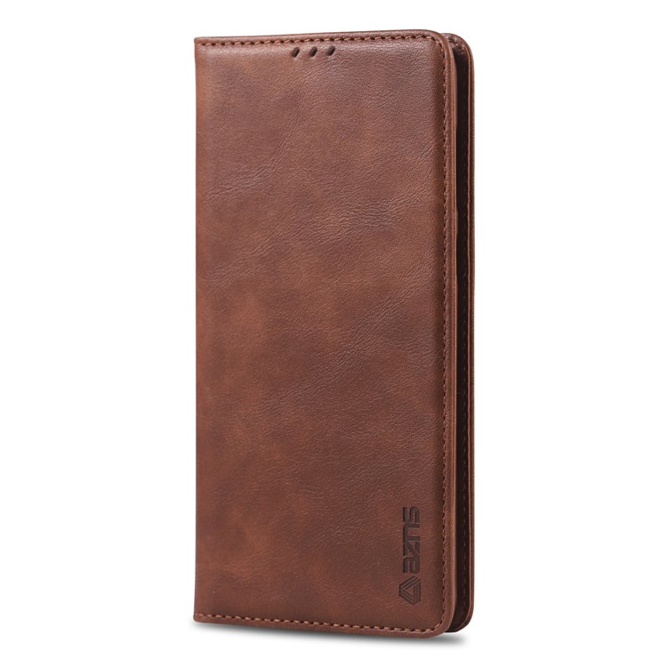 AZNS Retro Style PU Leather Card Holder Case for Samsung Galaxy M30/A40s - Coffee-2