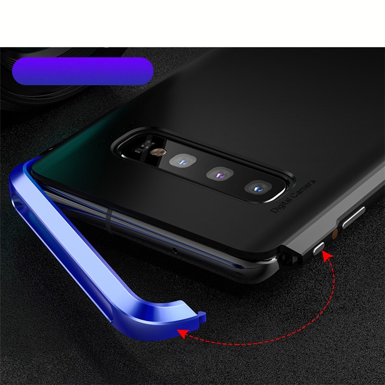 Guard Series Metal Frame + Hard PC Phone Case for Samsung Galaxy S10 - Blue-2