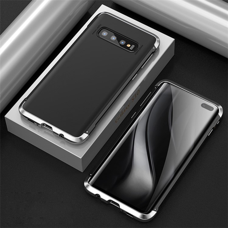 

Металлическая Рама Серии Guard + Жесткий Чехол Для ПК Для Samsung Galaxy S10 Plus - Серебряный, Galaxy S10 Plus