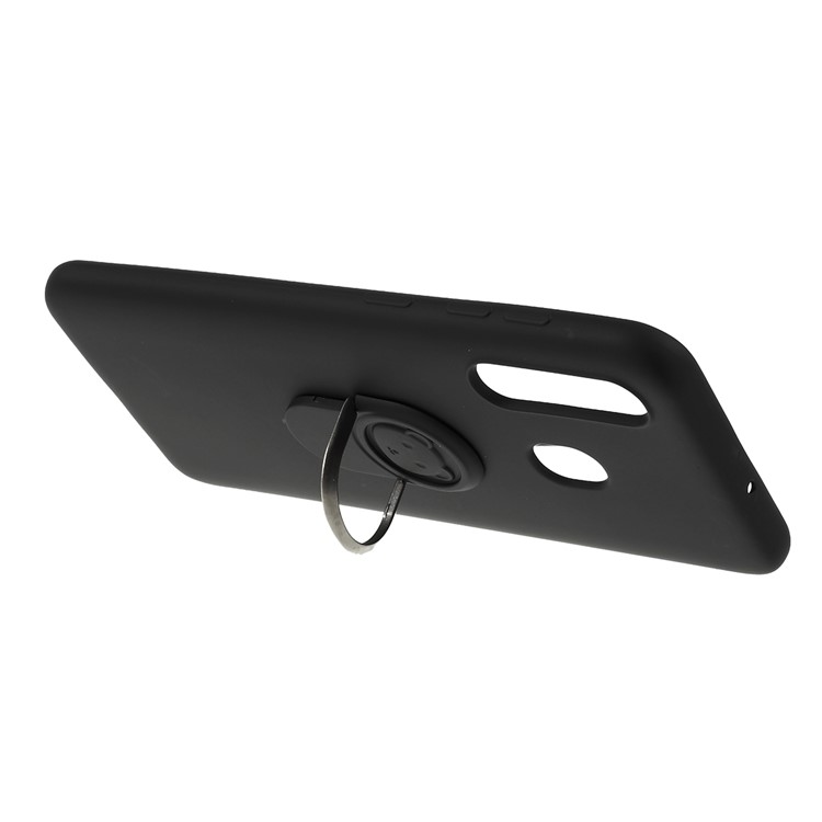Liquid Silicone Phone Cover with Strap for Samsung Galaxy A30 - Black-5