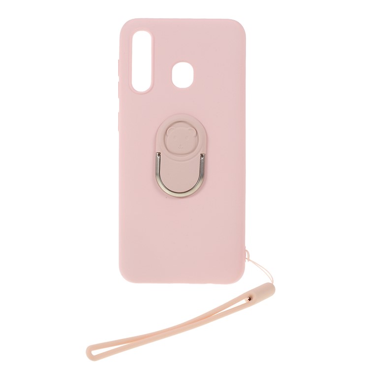 Flüssigsilikon-Handyhülle Mit Tragegurt Für Samsung Galaxy A30 - Rosa-1