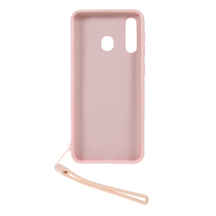 Flüssigsilikon-Handyhülle Mit Tragegurt Für Samsung Galaxy A30 - Rosa-2
