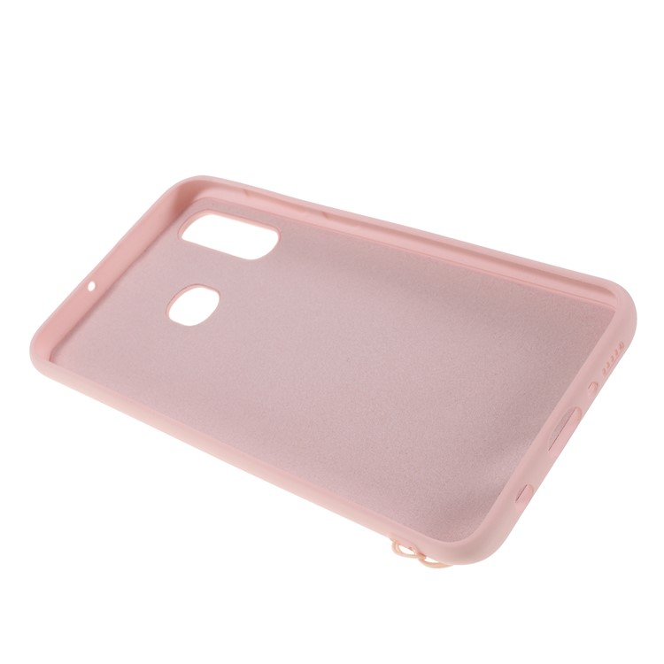 Flüssigsilikon-Handyhülle Mit Tragegurt Für Samsung Galaxy A30 - Rosa-4