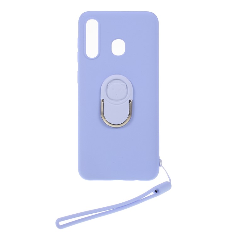 Funda De Silicona Líquida Con Correa Para Samsung Galaxy A30. - Azul-1