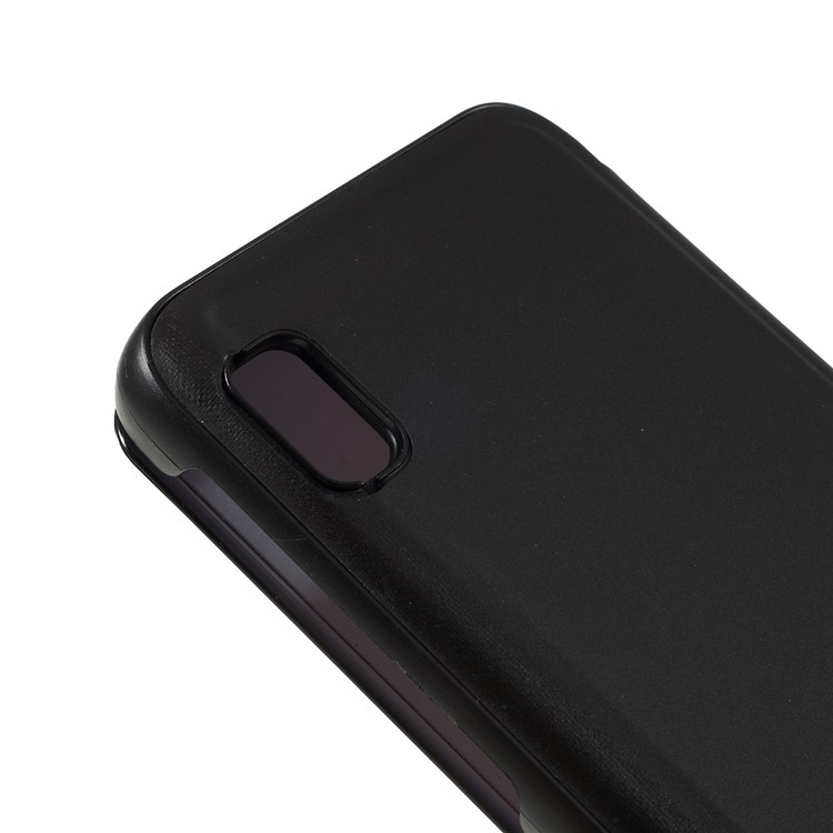 View Window Plated Mirror Surface Leather Stand Case for Samsung Galaxy A10e - Black-5