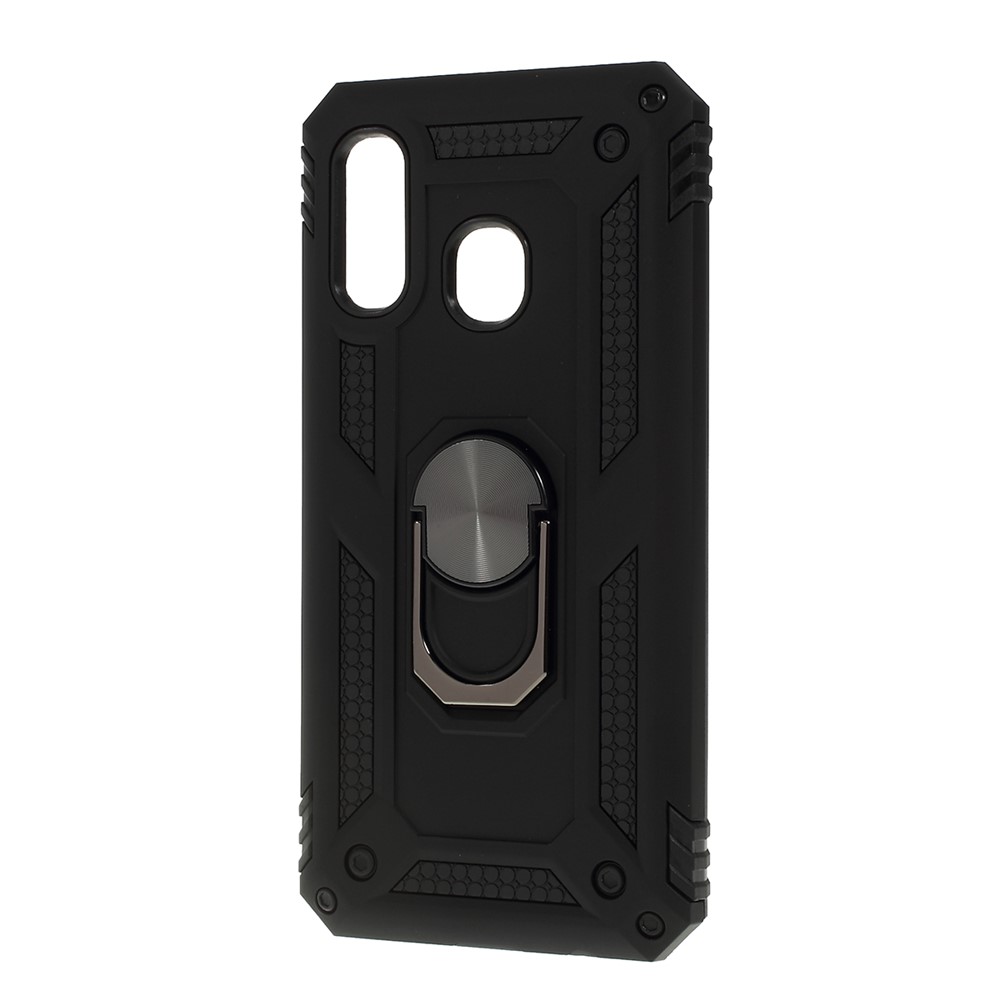 2 in 1 Military Anti-fall Rotation Phone Cover for Samsung Galaxy A40 - Black-8