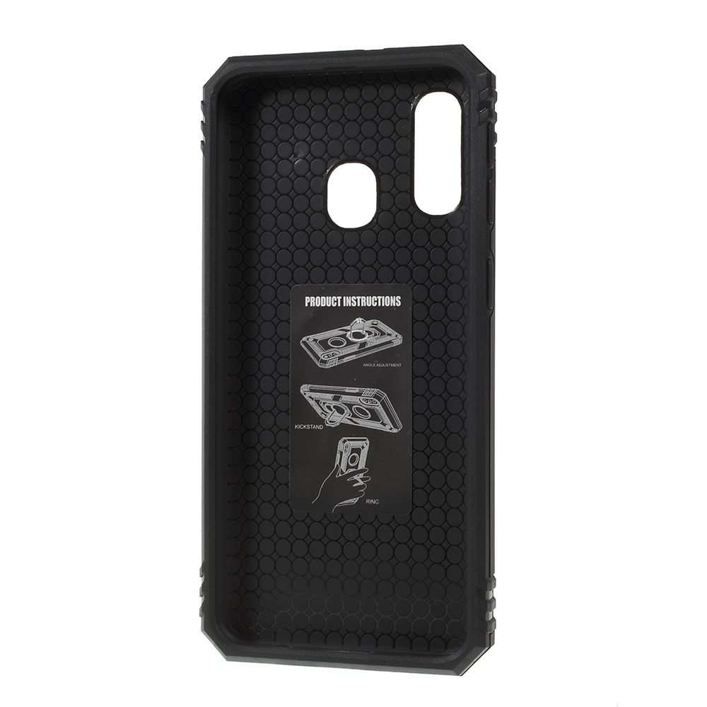 2 in 1 Military Anti-fall Rotation Phone Cover for Samsung Galaxy A40 - Black-9