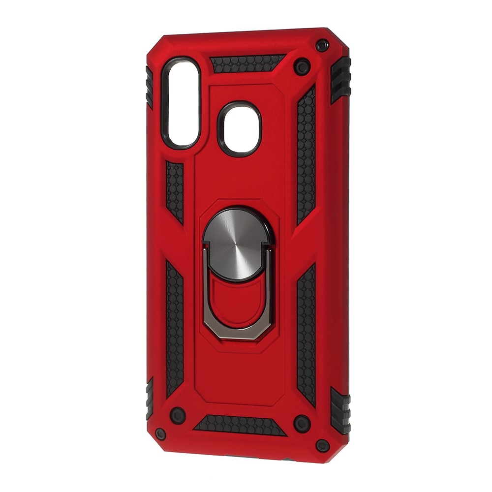 2 in 1 Military Anti-fall Rotation Phone Cover for Samsung Galaxy A40 - Red-4