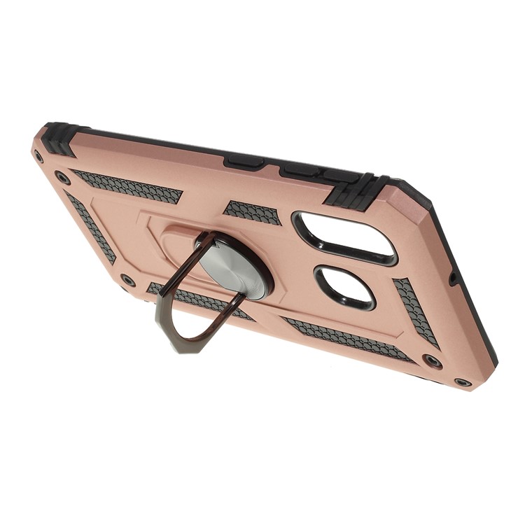 2 in 1 Military Anti-fall Rotation Phone Cover for Samsung Galaxy A40 - Rose Gold-2